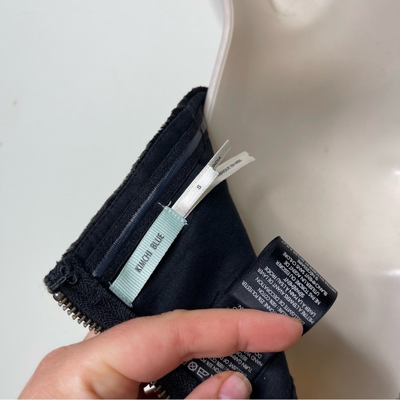 UO Kimchi Blue Black Velvet Silver Embelished Beaded crop Top Festival sz s - Picture 4 of 12